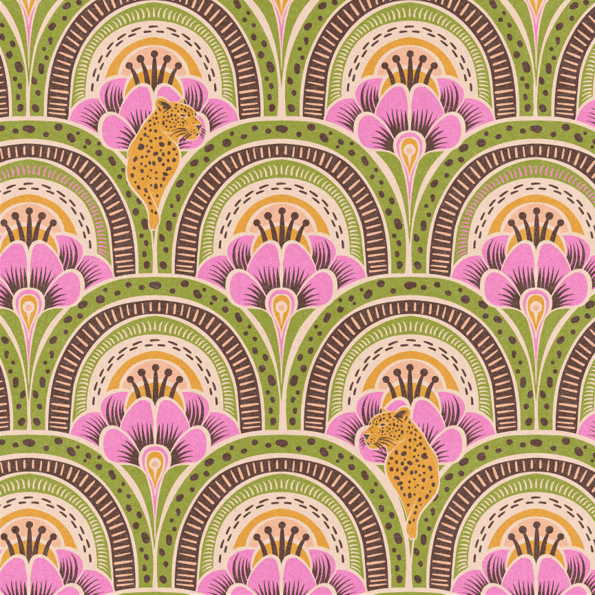 wild cats surface pattern design