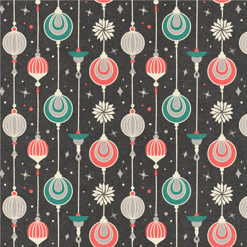 christmas ornaments surface pattern design