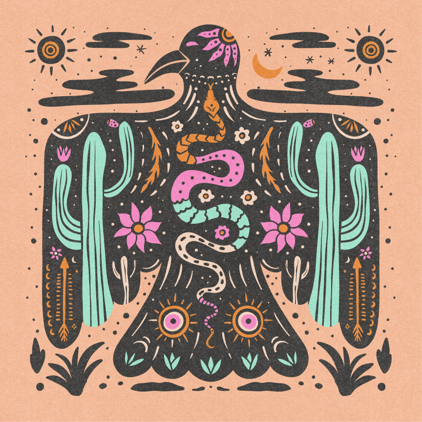 wild west bird illustration