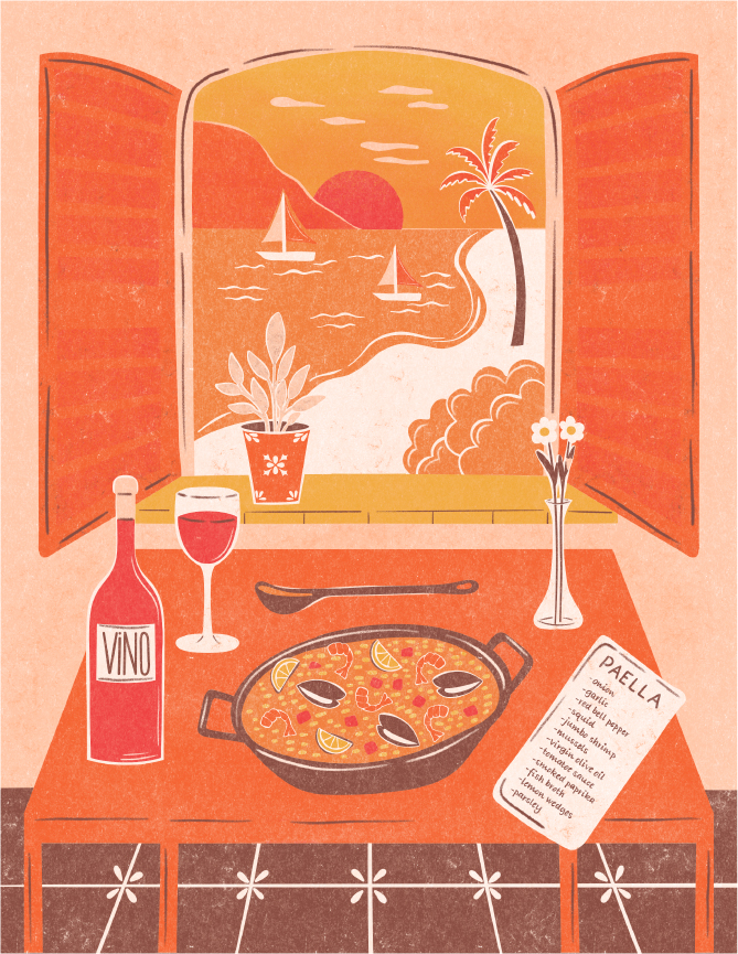 still life food illustration